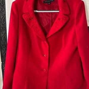 Nipon Boutique Red Floral Blazer